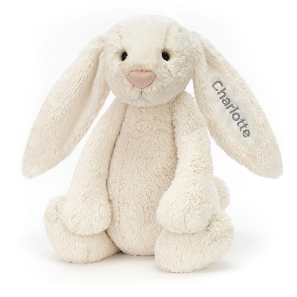 Personalized Bashful Cream Bunny Huge